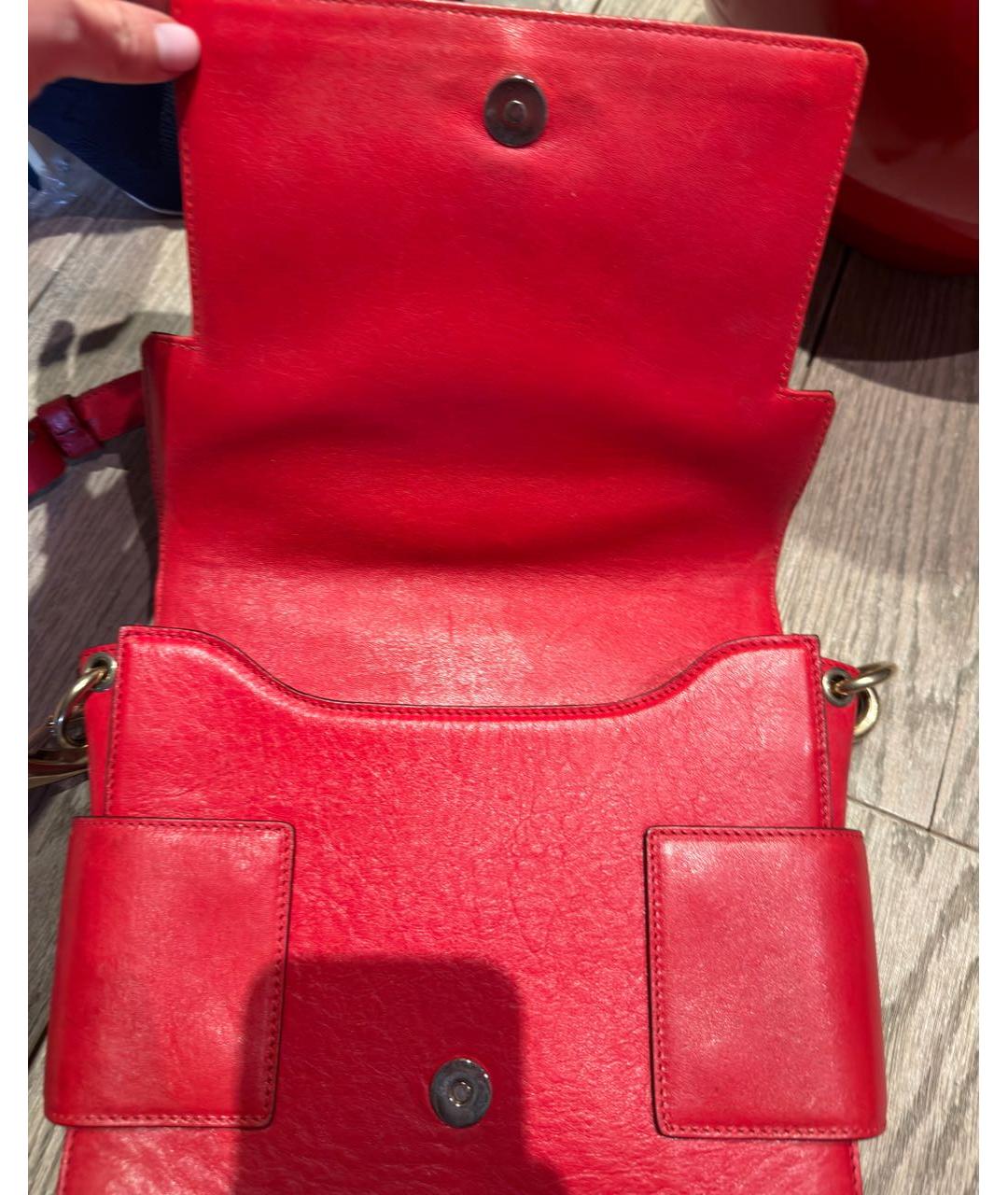 GIVENCHY Красная кожаная сумка через плечо, фото 4