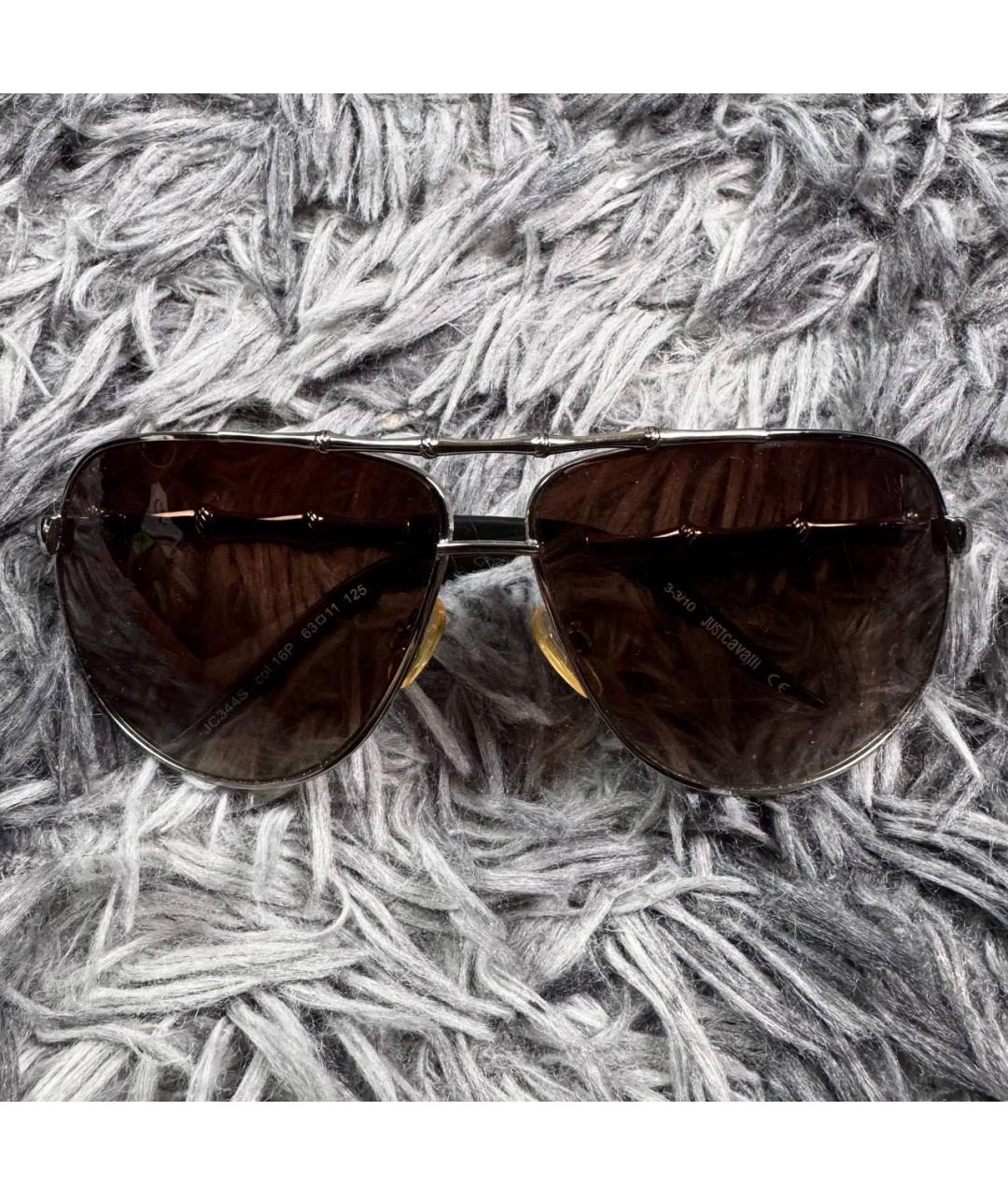 JUST CAVALLI Серебряные металлические солнцезащитные очки, фото 7