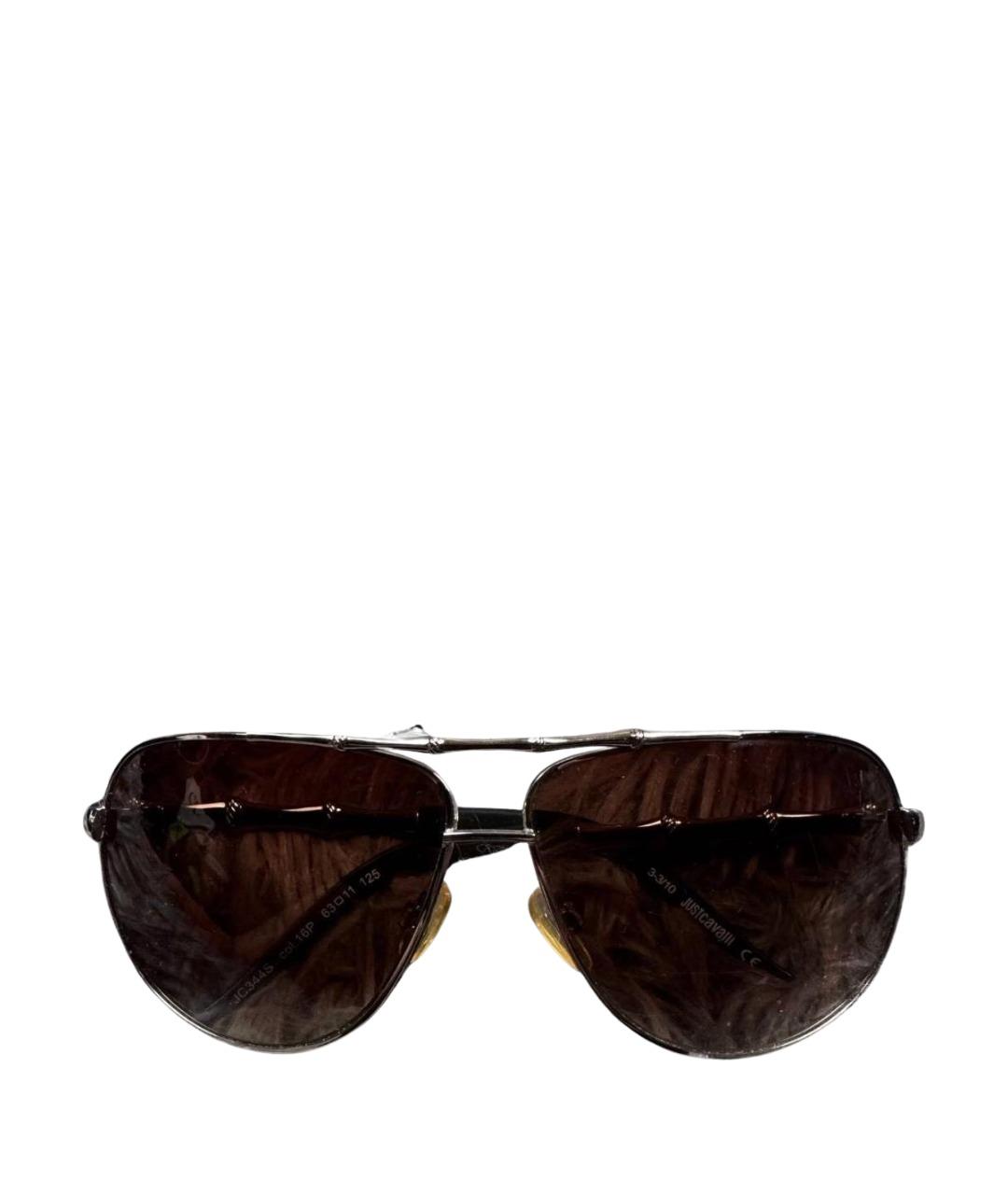 JUST CAVALLI Серебряные металлические солнцезащитные очки, фото 1