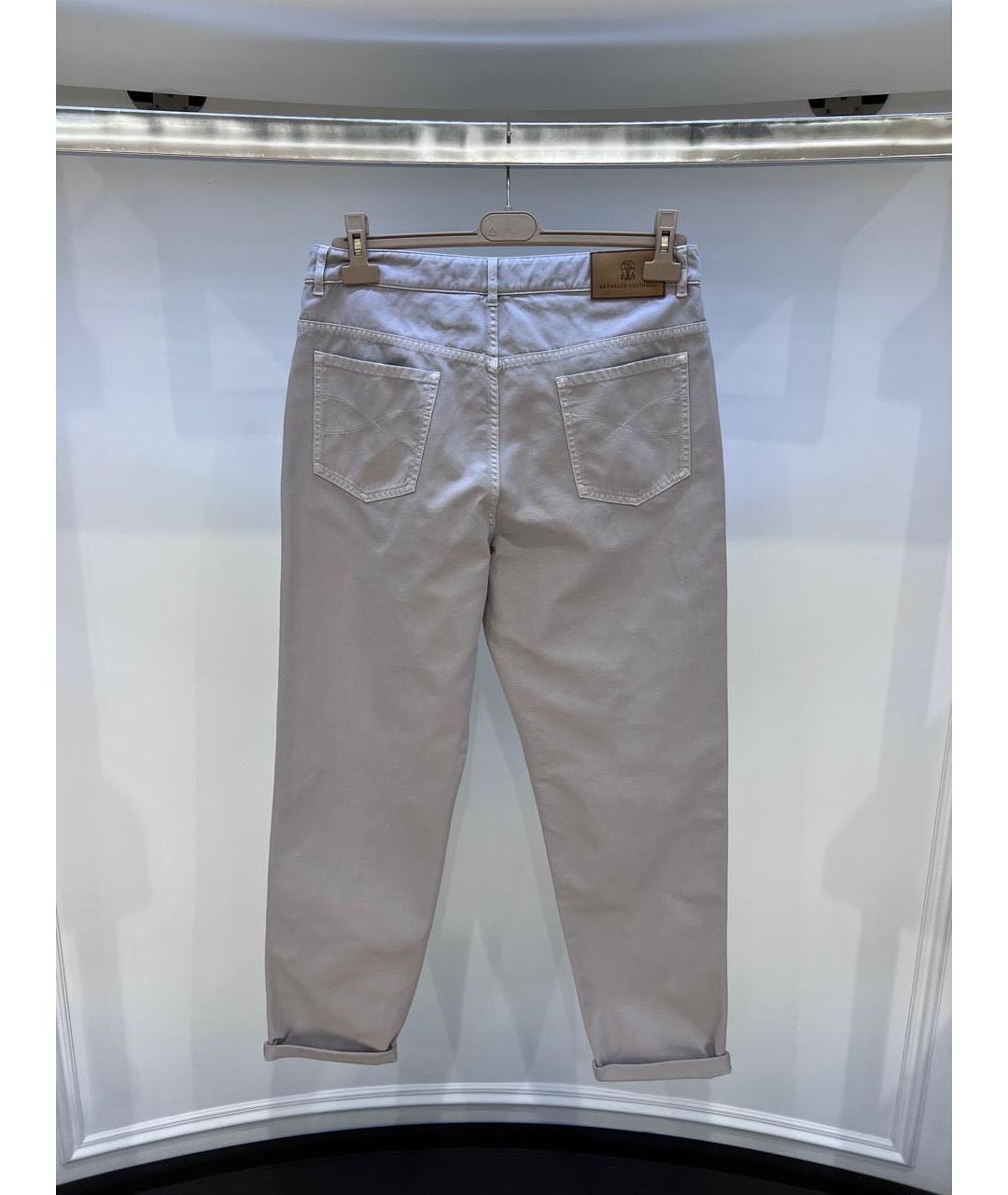 BRUNELLO CUCINELLI Серебряные джинсы скинни, фото 2