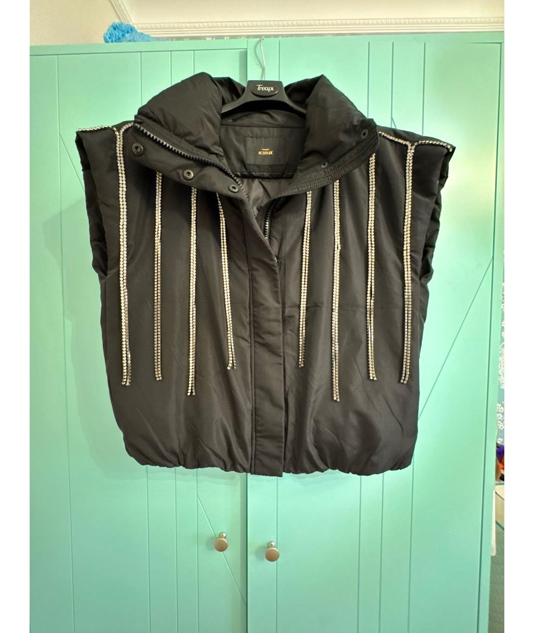 TWIN-SET Черный полиэстеровый жилет, фото 5