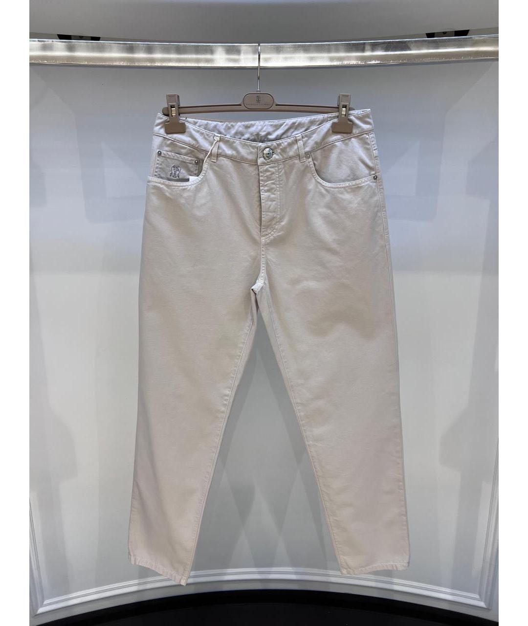 BRUNELLO CUCINELLI Бежевые прямые джинсы, фото 3