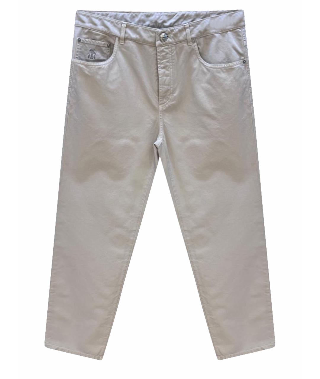 BRUNELLO CUCINELLI Бежевые прямые джинсы, фото 1