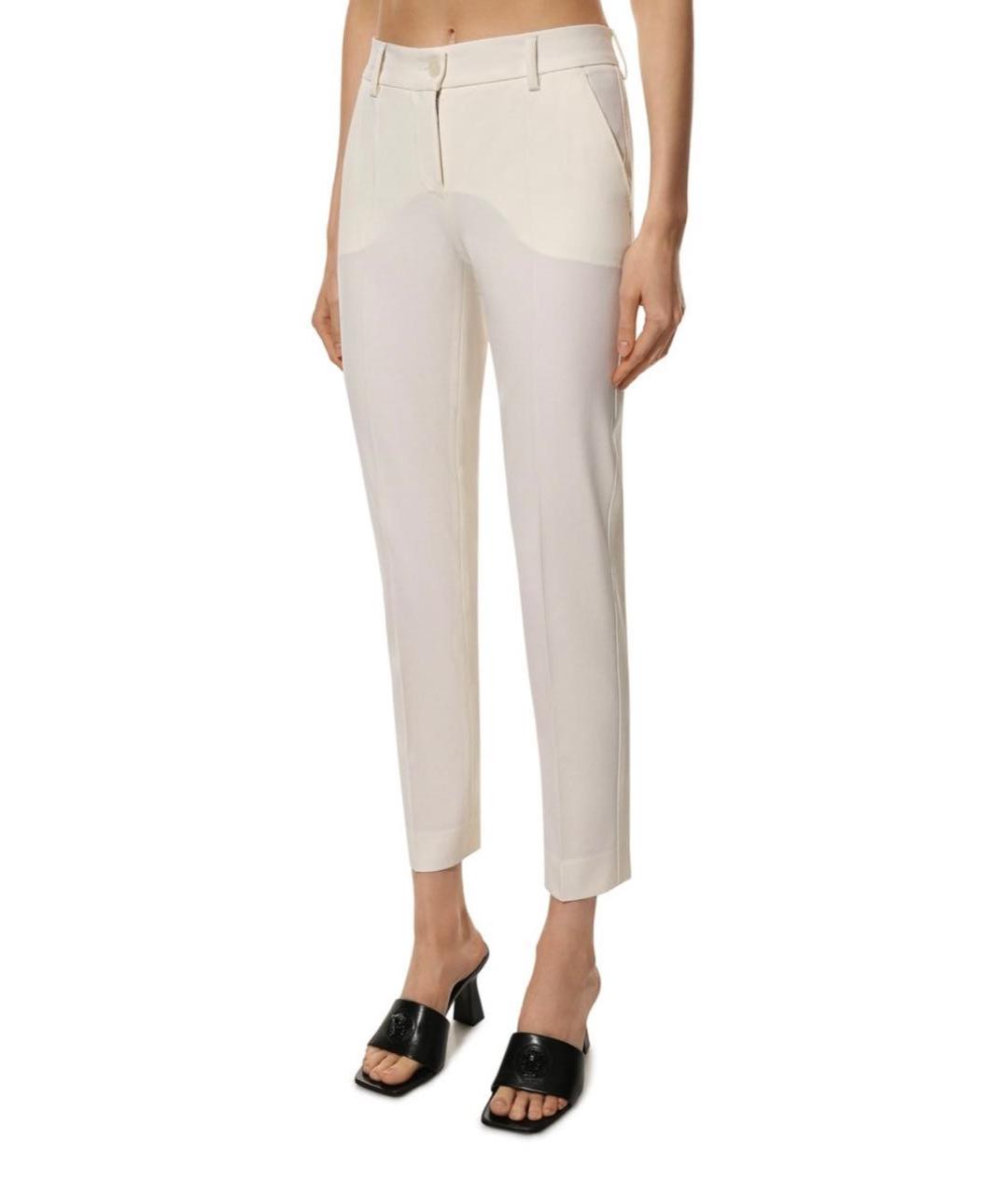 DOLCE&GABBANA Белые шерстяные брюки узкие, фото 2