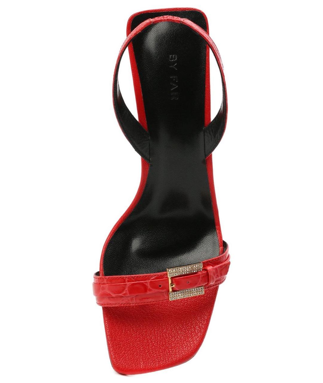 BY FAR Красные кожаные босоножки, фото 5