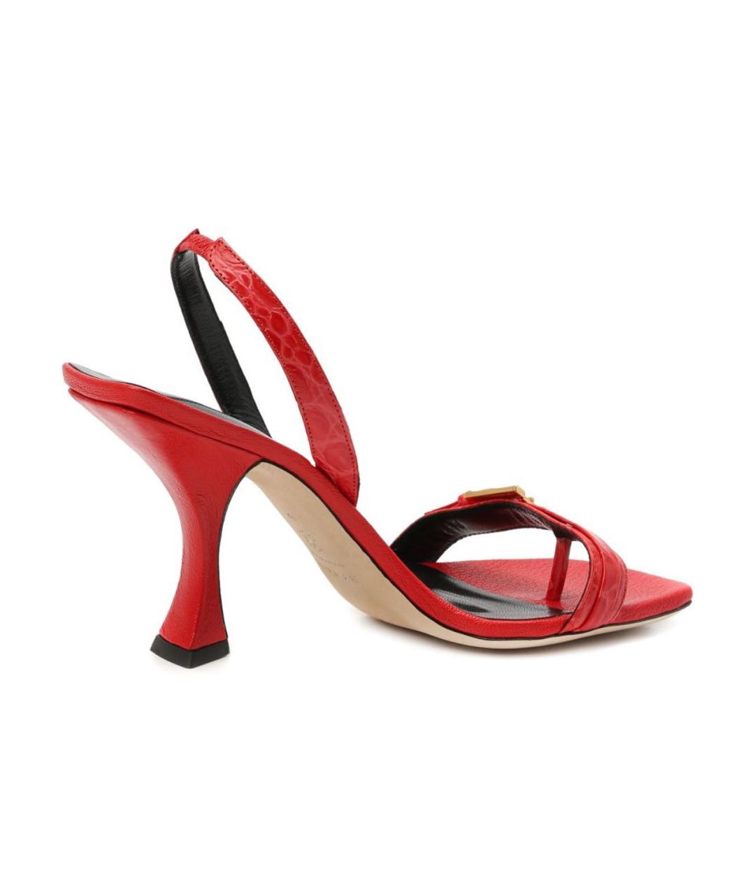 BY FAR Красные кожаные босоножки, фото 4