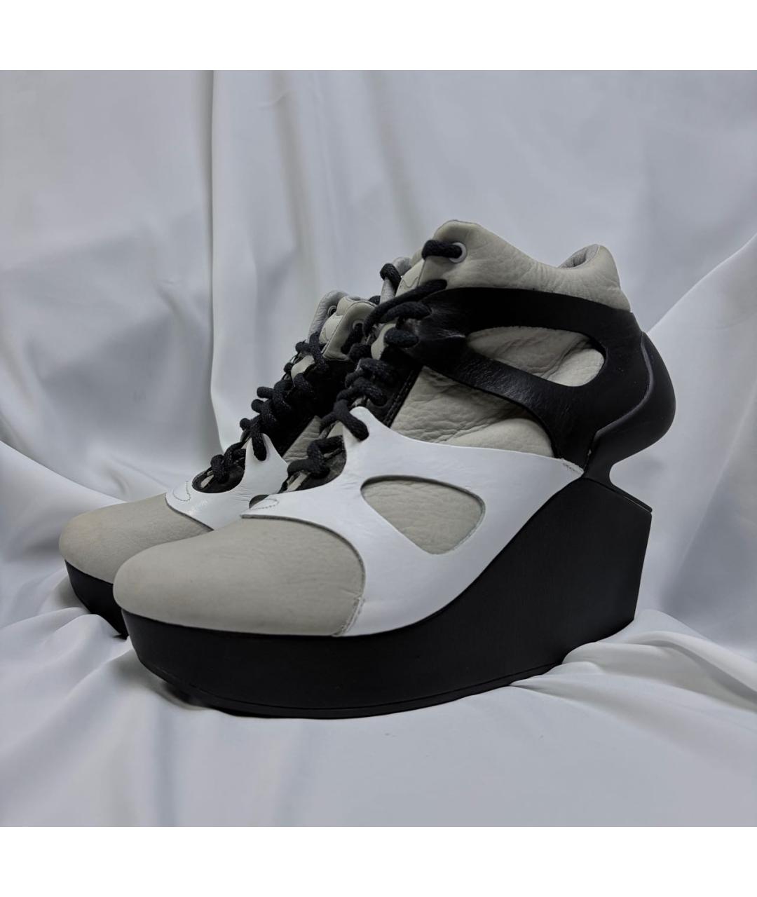 ALEXANDER MCQUEEN Бежевые кожаные ботильоны, фото 2