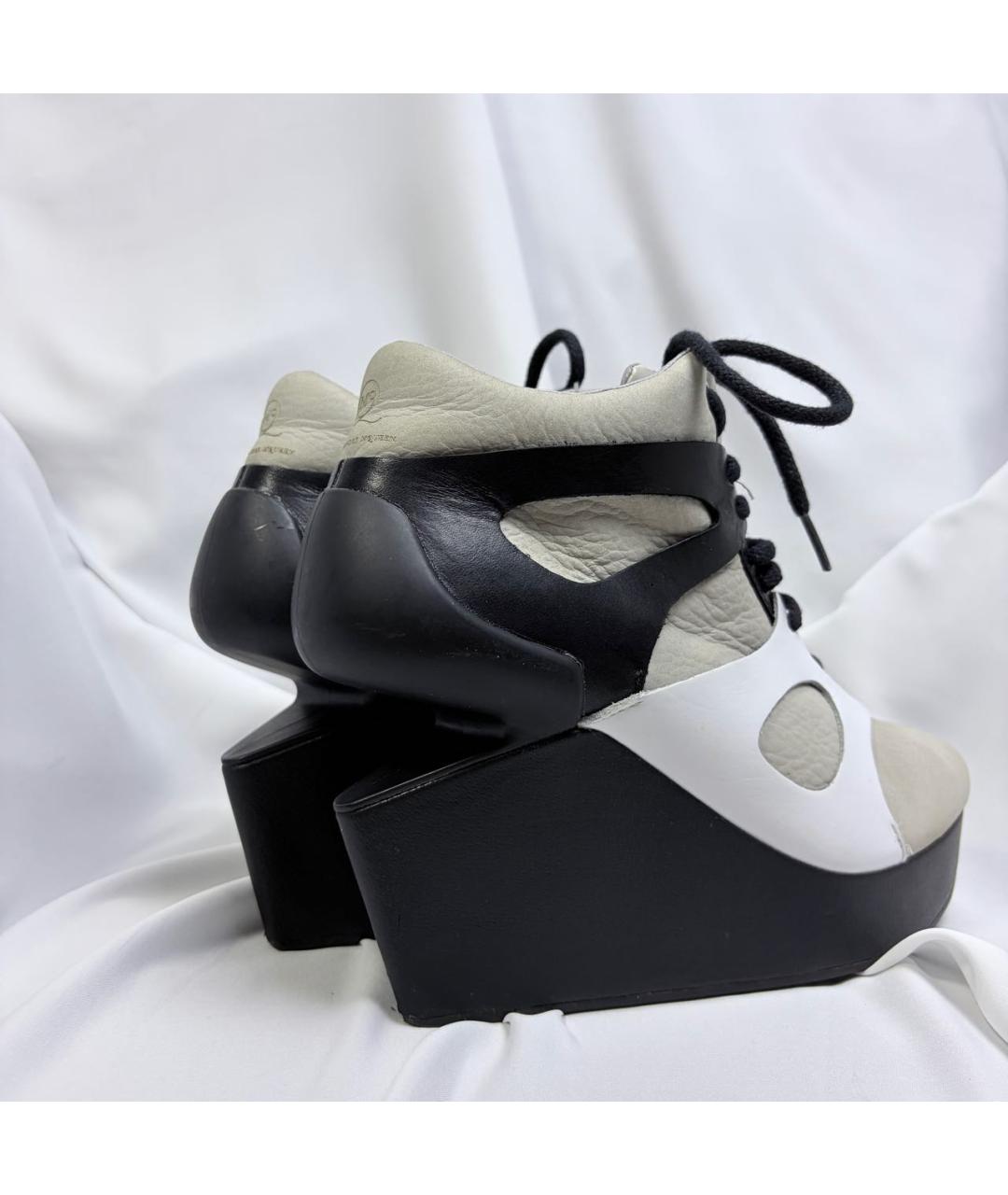 ALEXANDER MCQUEEN Бежевые кожаные ботильоны, фото 6