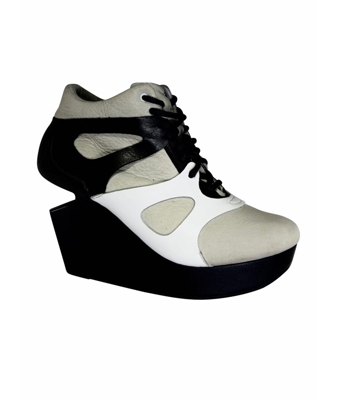 ALEXANDER MCQUEEN Бежевые кожаные ботильоны, фото 1