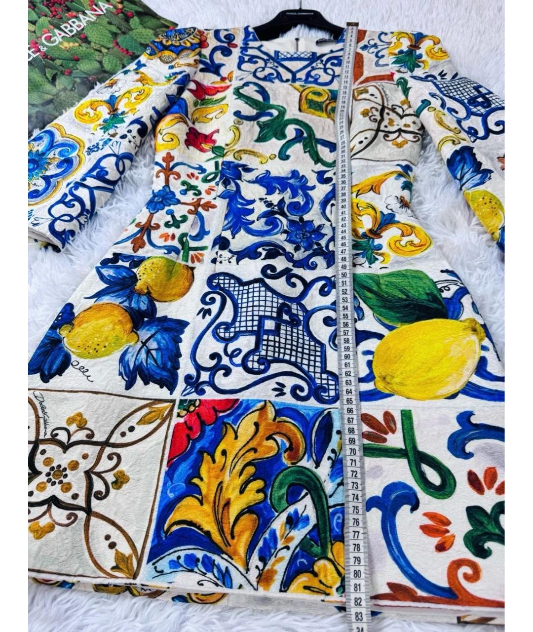 DOLCE&GABBANA Мульти шелковое платье, фото 4