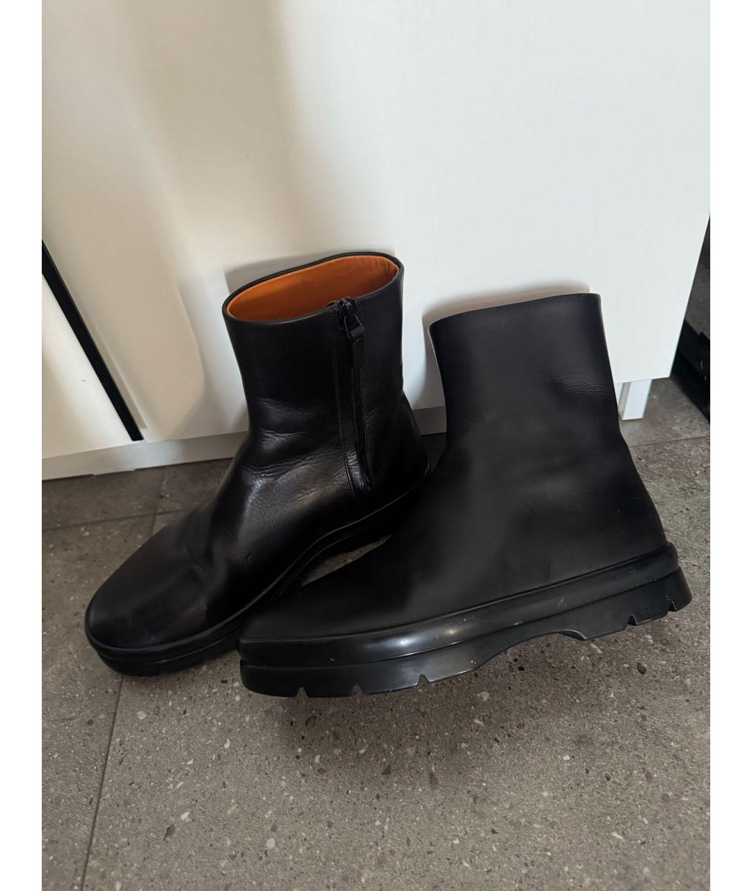 THE ROW Черные кожаные полусапоги, фото 3