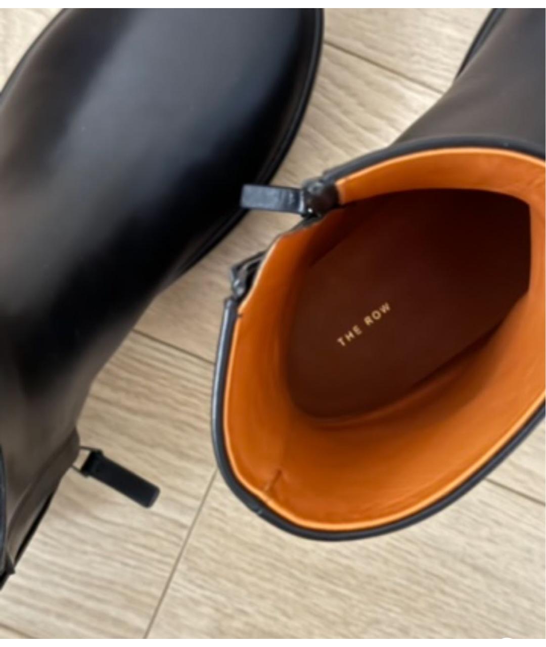 THE ROW Черные кожаные полусапоги, фото 7