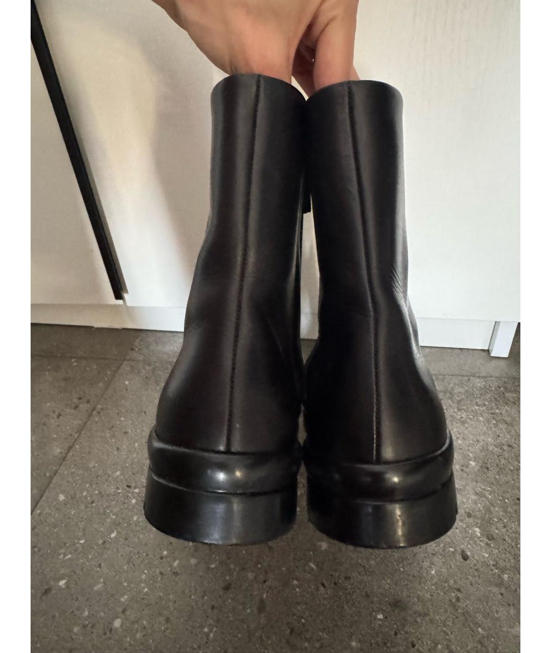 THE ROW Черные кожаные полусапоги, фото 4