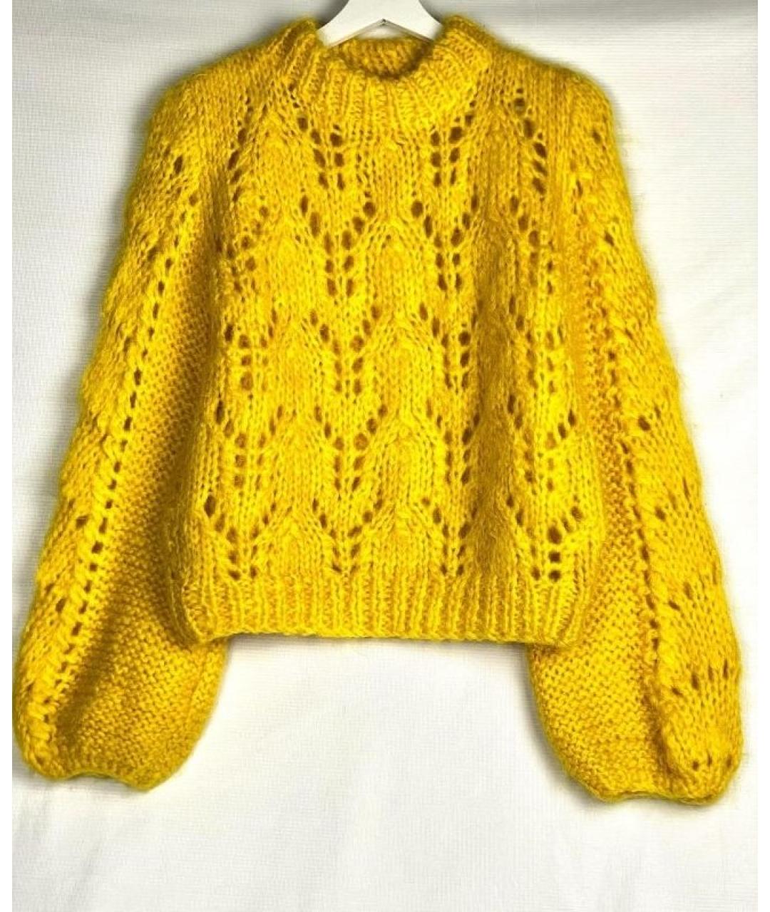 GANNI Горчичный шерстяной джемпер / свитер, фото 4