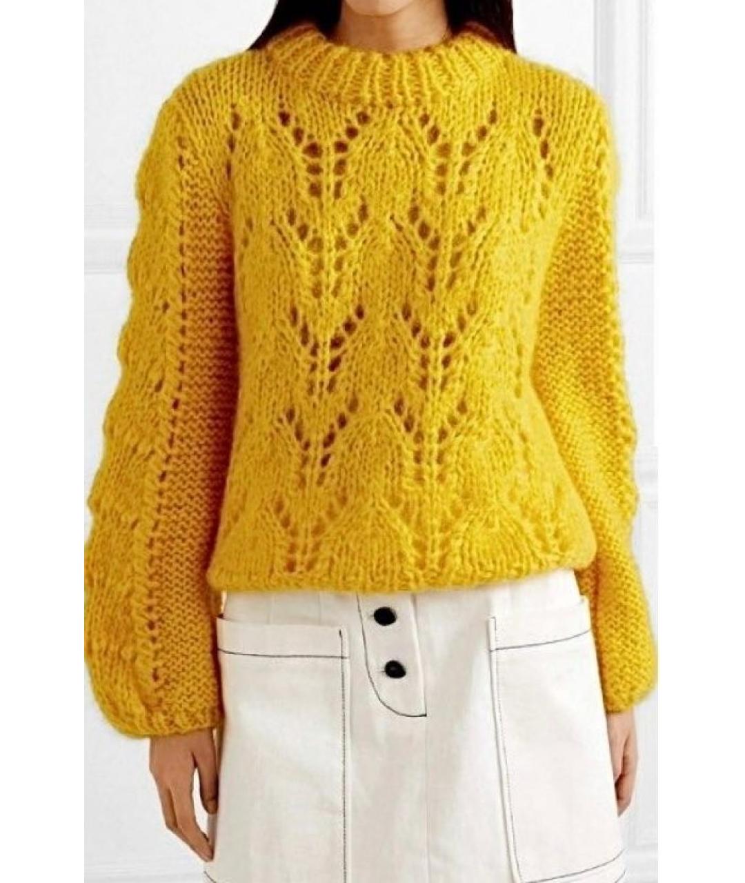 GANNI Горчичный шерстяной джемпер / свитер, фото 3