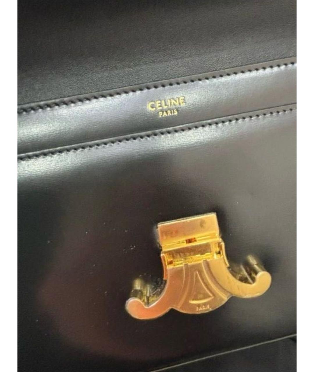 CELINE Черная кожаная сумка через плечо, фото 6