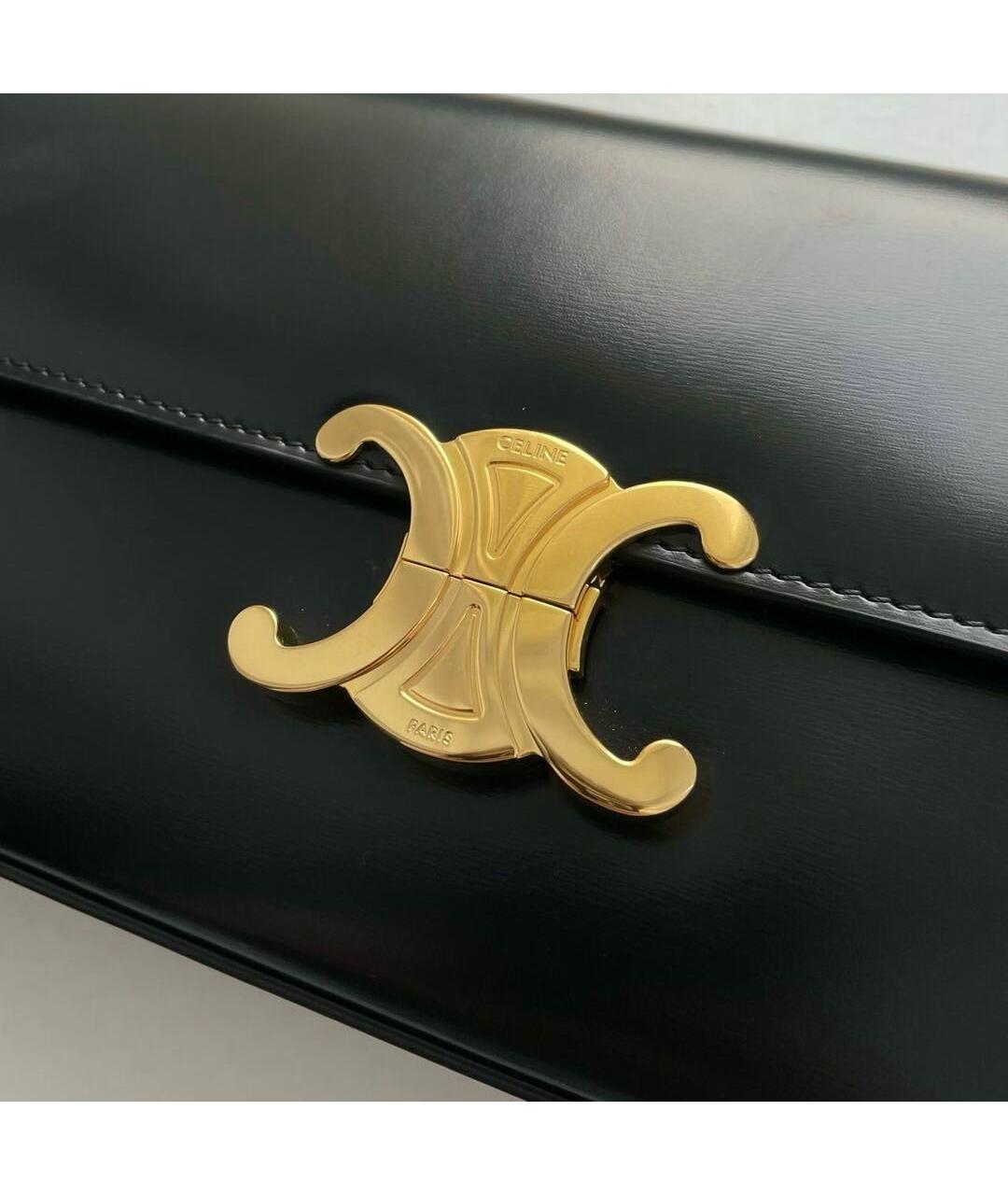 CELINE Черная кожаная сумка через плечо, фото 3