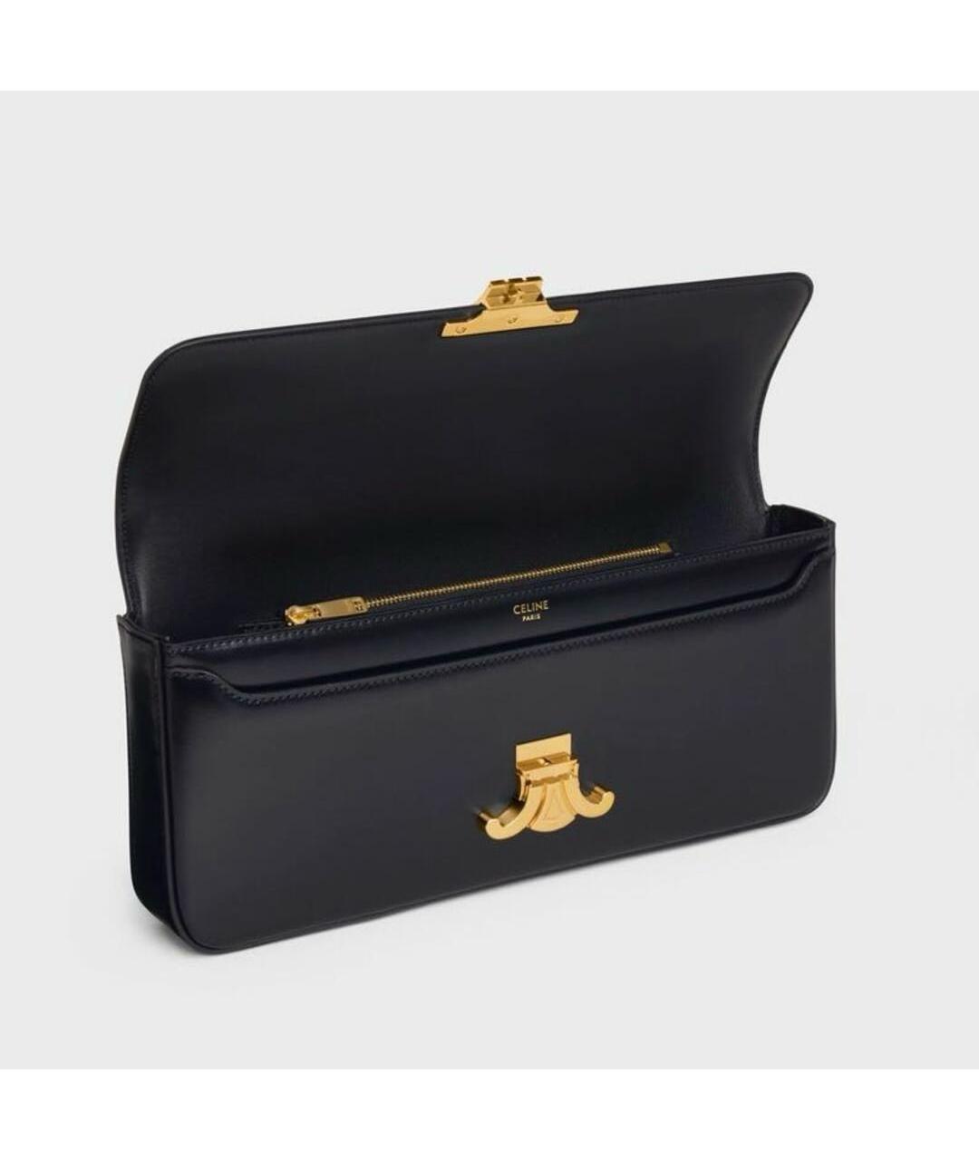 CELINE Черная кожаная сумка через плечо, фото 2