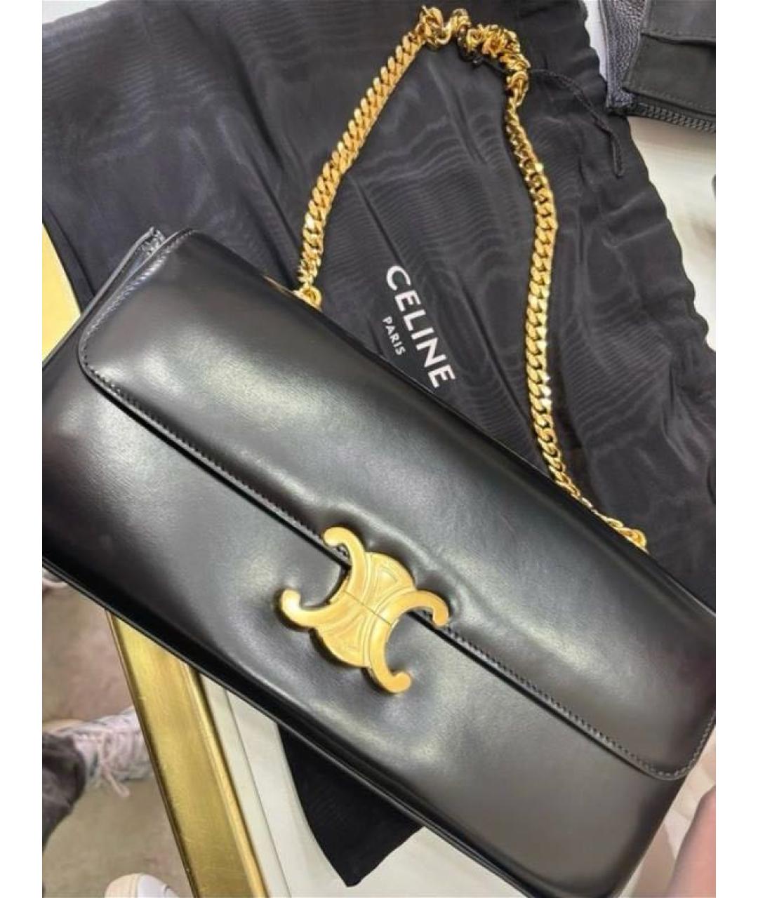 CELINE Черная кожаная сумка через плечо, фото 5
