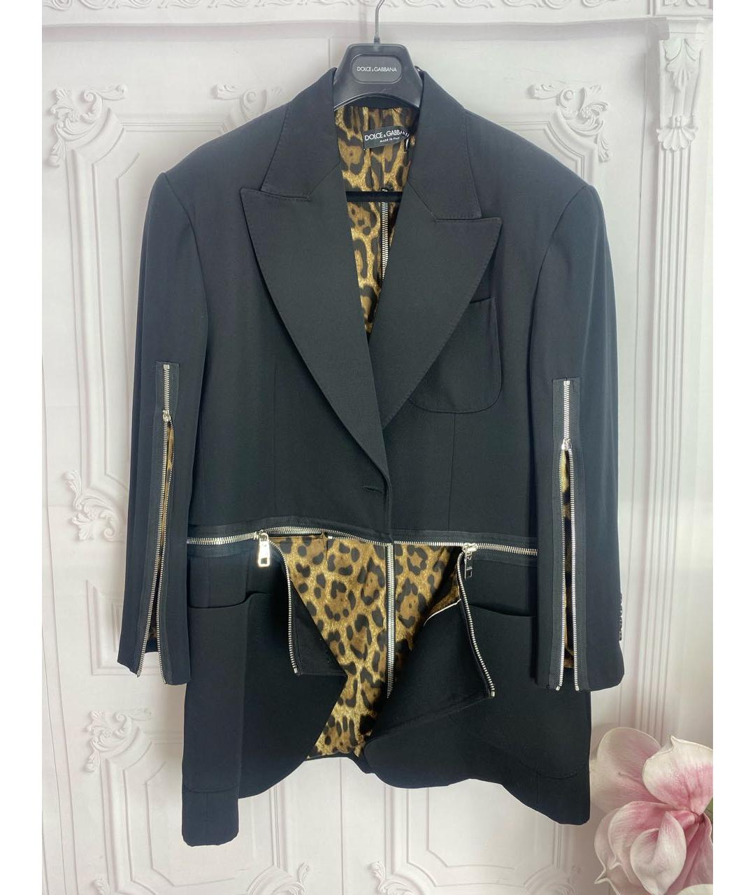 DOLCE&GABBANA Черный шерстяной жакет/пиджак, фото 9