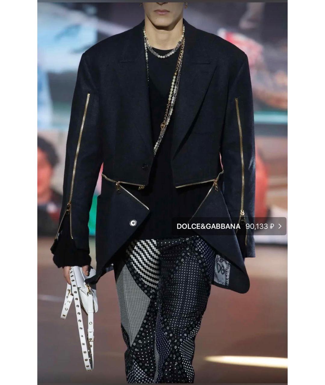 DOLCE&GABBANA Черный шерстяной жакет/пиджак, фото 8