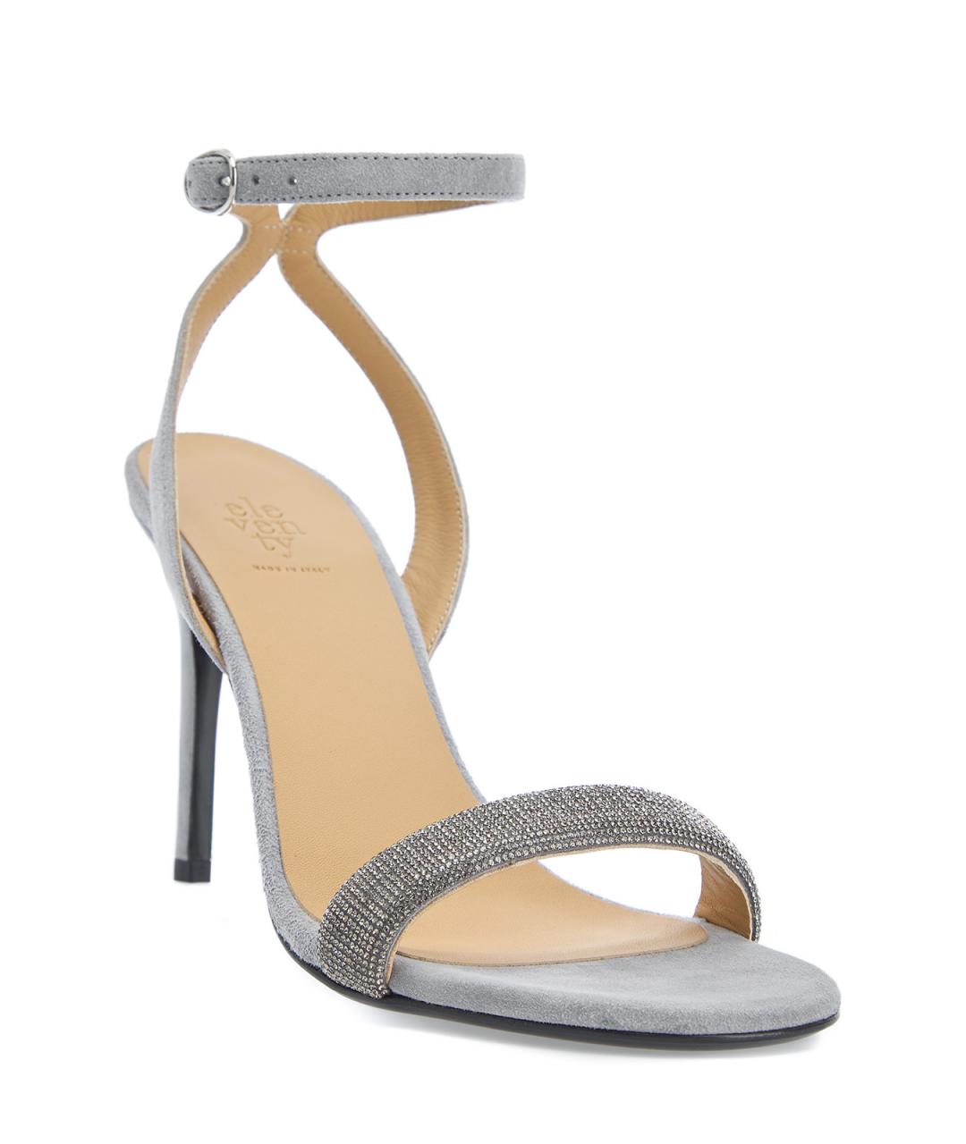 ELEVENTY Серые замшевые босоножки, фото 3