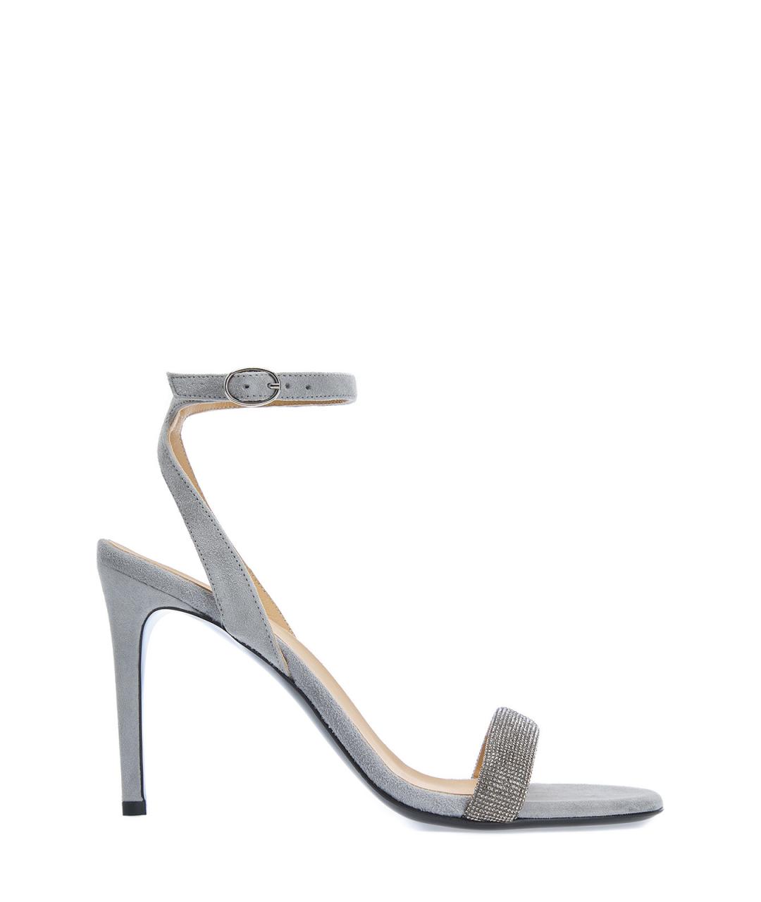 ELEVENTY Серые замшевые босоножки, фото 1