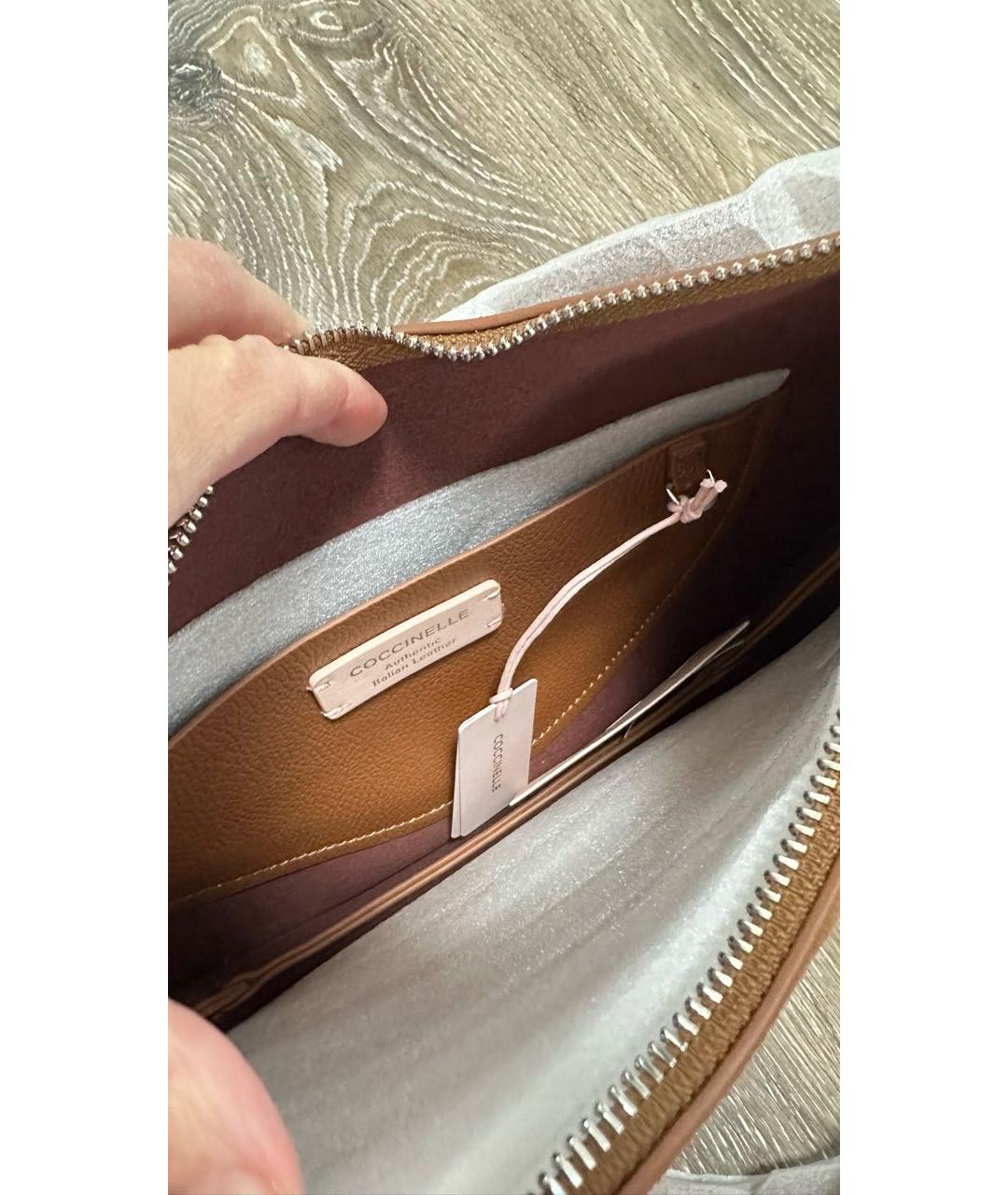 COCCINELLE Коричневая замшевая сумка через плечо, фото 4