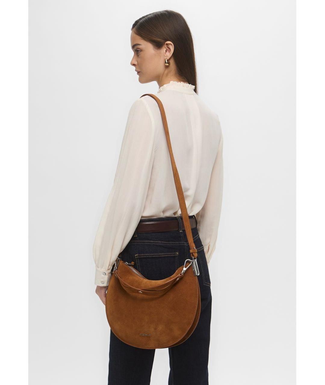 COCCINELLE Коричневая замшевая сумка через плечо, фото 6