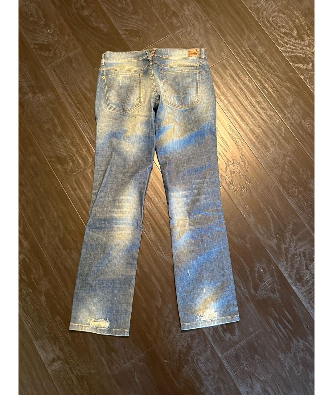 DOLCE&GABBANA Синие хлопковые прямые джинсы, фото 2