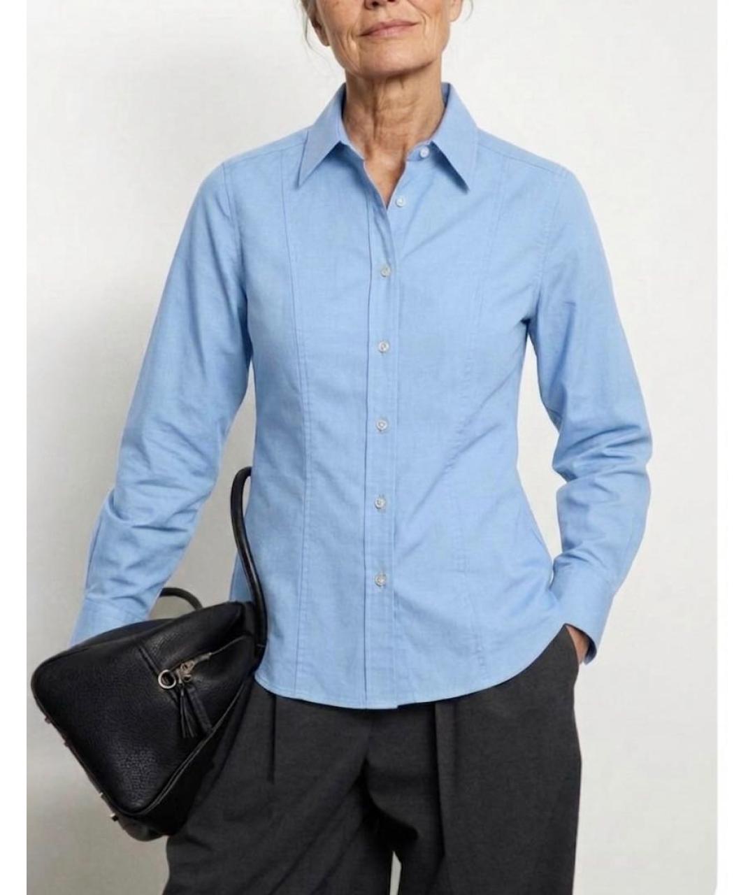 CALVIN KLEIN Голубая хлопковая рубашка, фото 4