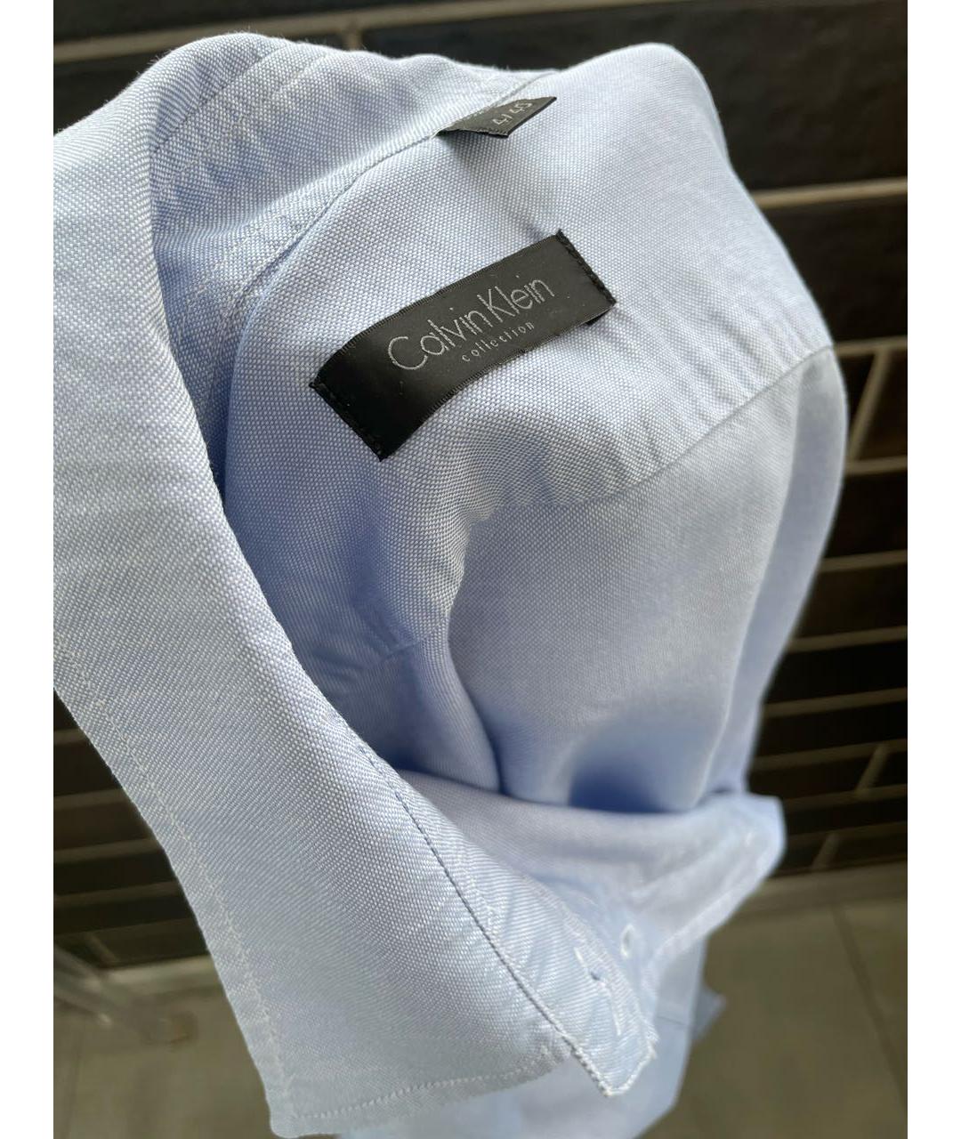 CALVIN KLEIN Голубая хлопковая рубашка, фото 3