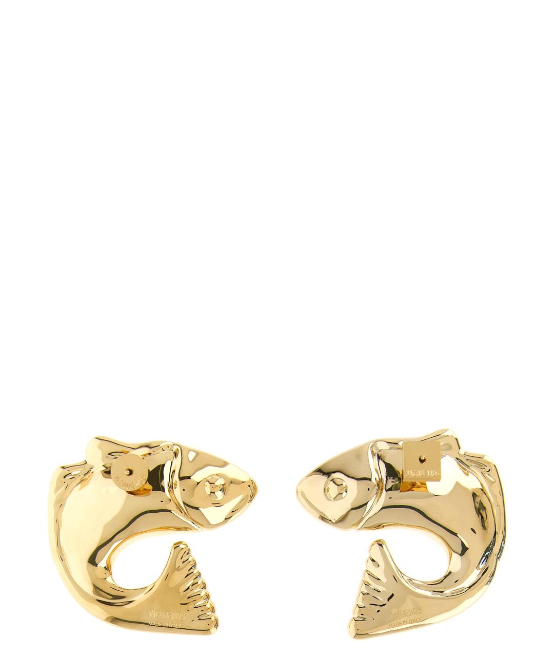JACQUEMUS Золотые латунные серьги, фото 2