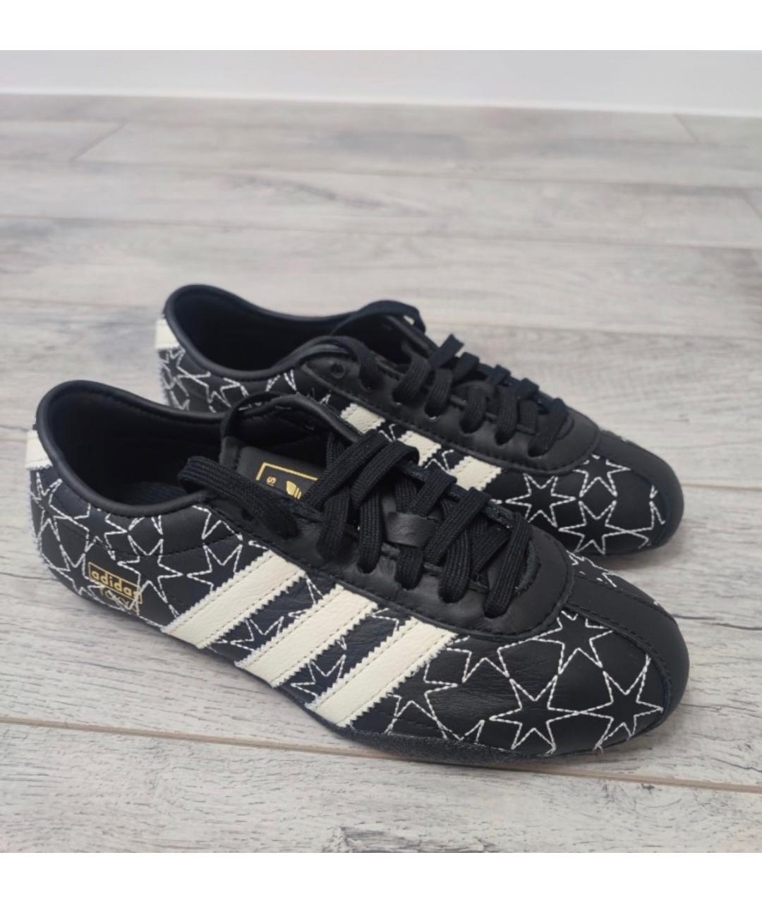 ADIDAS Черные кожаные кроссовки, фото 5