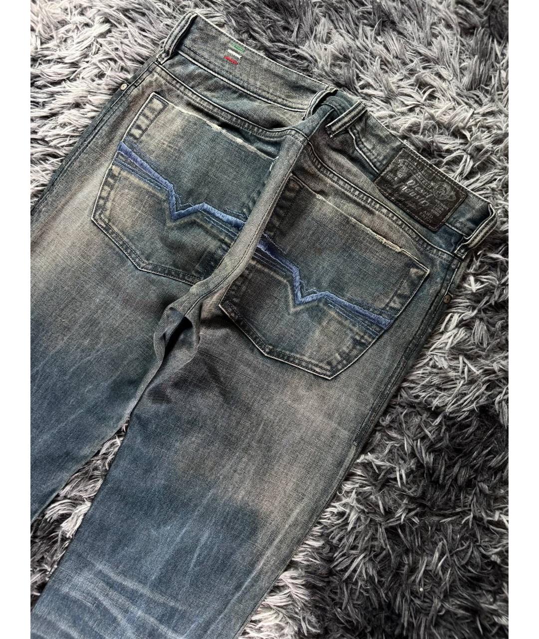 DIESEL Синие хлопковые прямые джинсы, фото 2