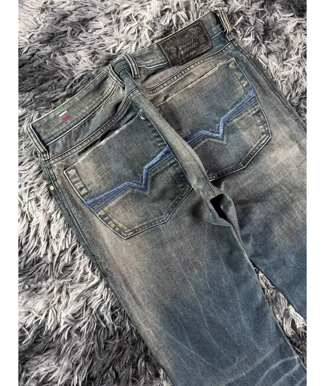 DIESEL Синие хлопковые прямые джинсы, фото 4