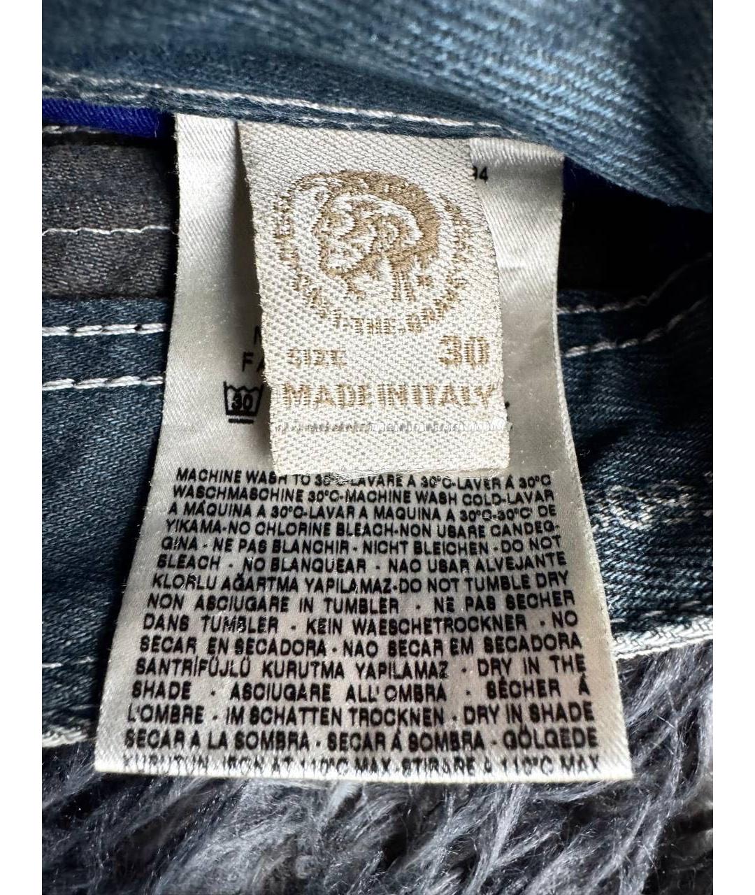 DIESEL Синие хлопковые прямые джинсы, фото 6