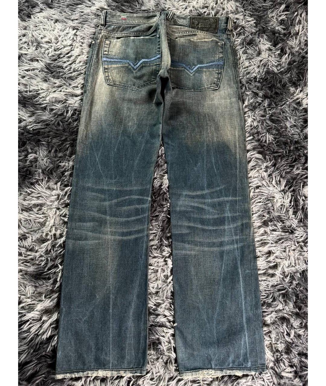 DIESEL Синие хлопковые прямые джинсы, фото 3