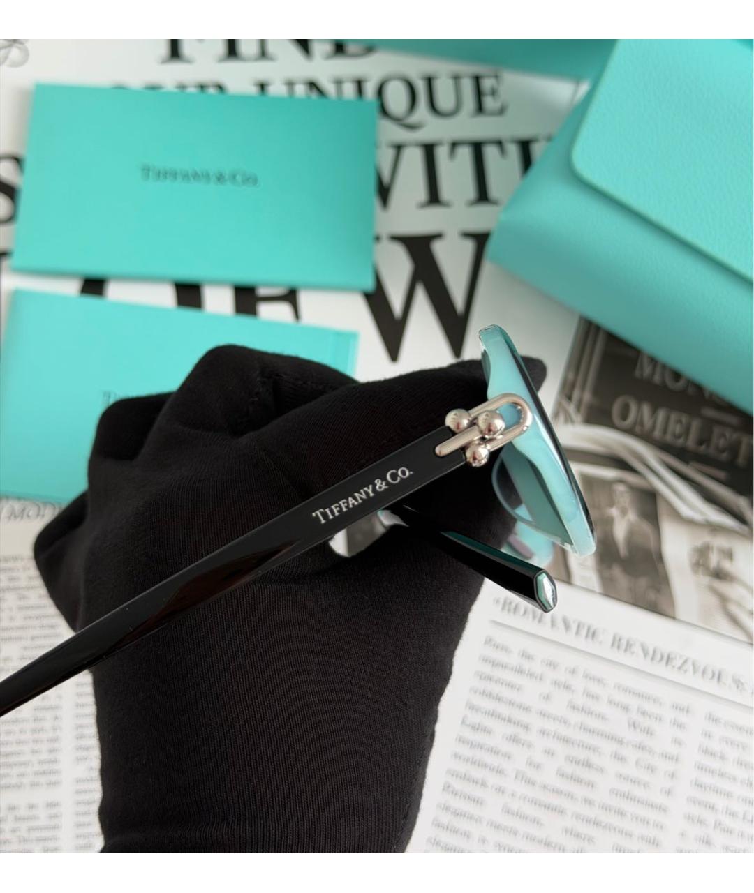 TIFFANY&CO Черные пластиковые солнцезащитные очки, фото 6