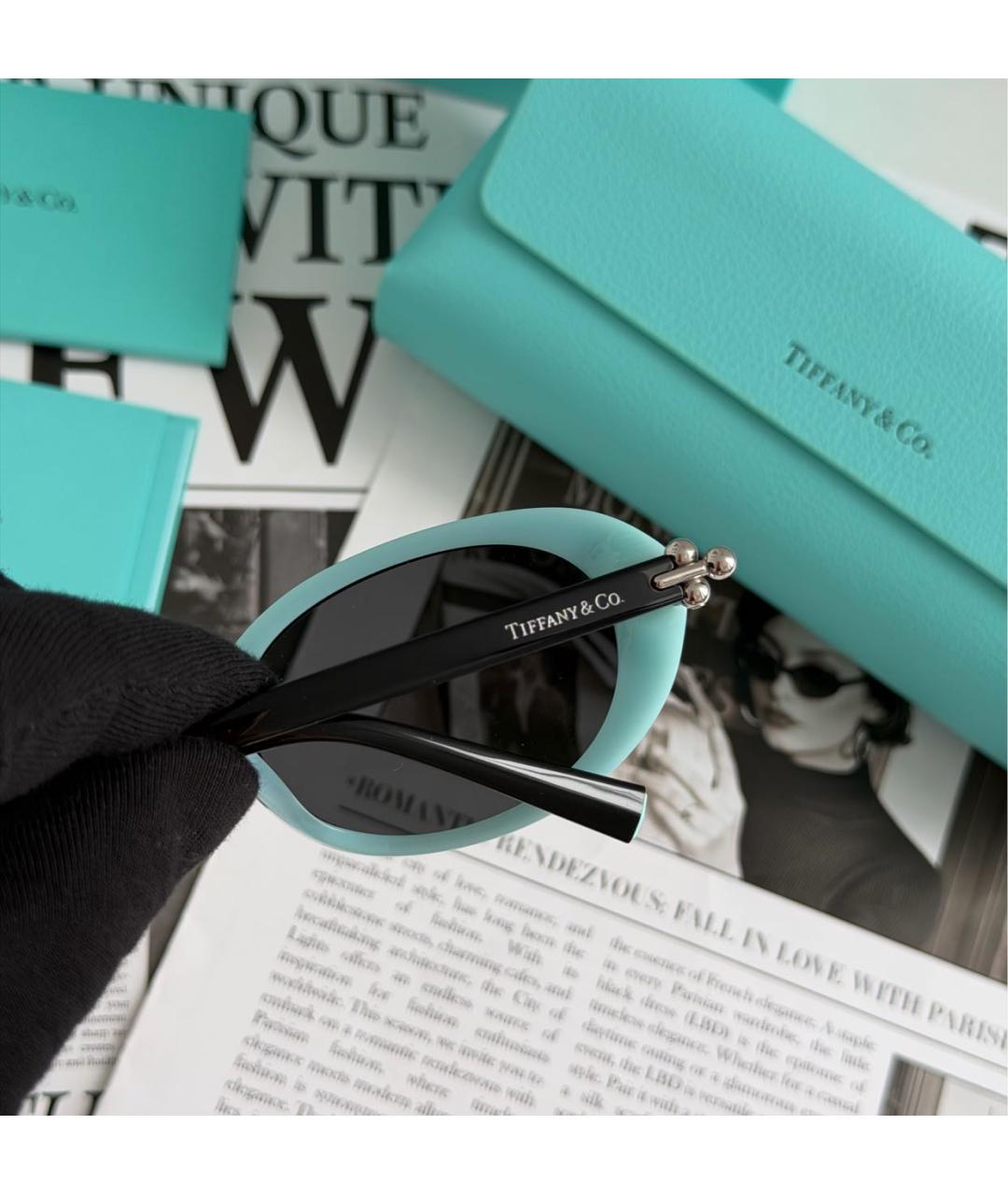 TIFFANY&CO Черные пластиковые солнцезащитные очки, фото 5