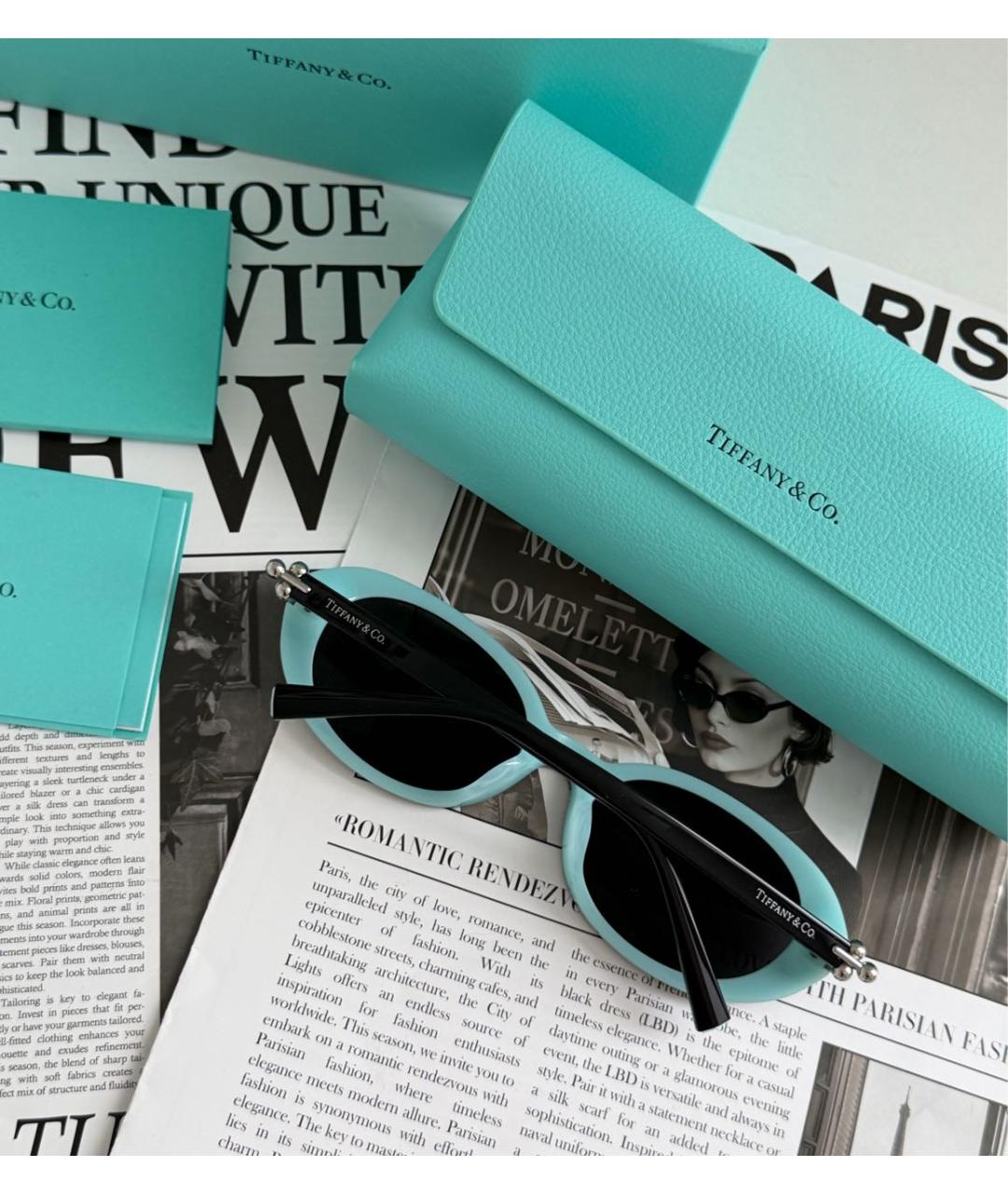 TIFFANY&CO Черные пластиковые солнцезащитные очки, фото 3