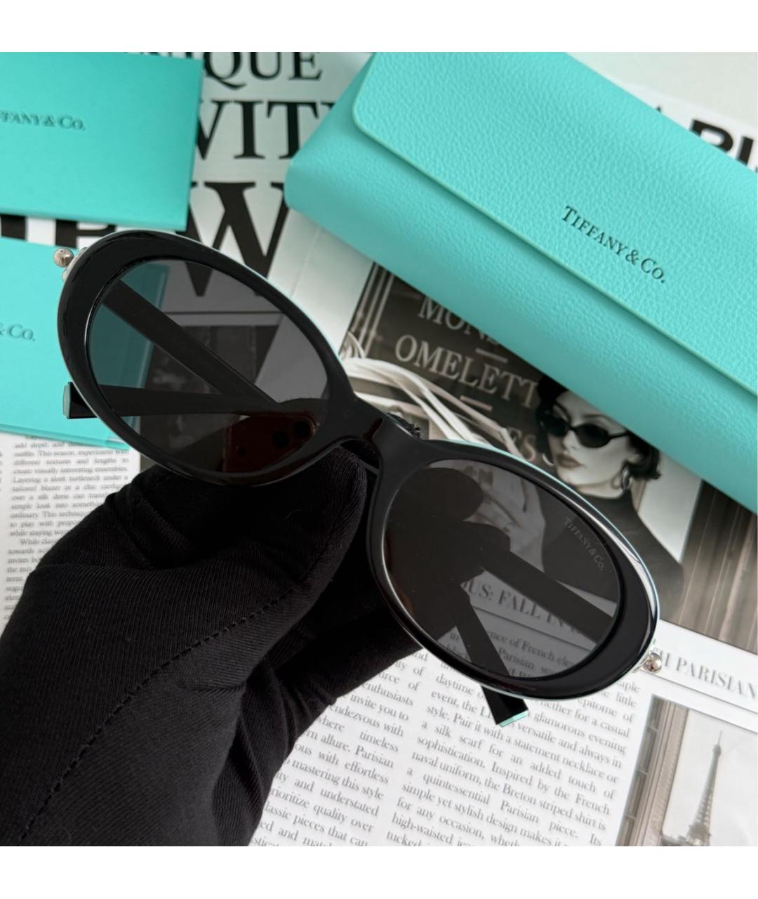 TIFFANY&CO Черные пластиковые солнцезащитные очки, фото 4