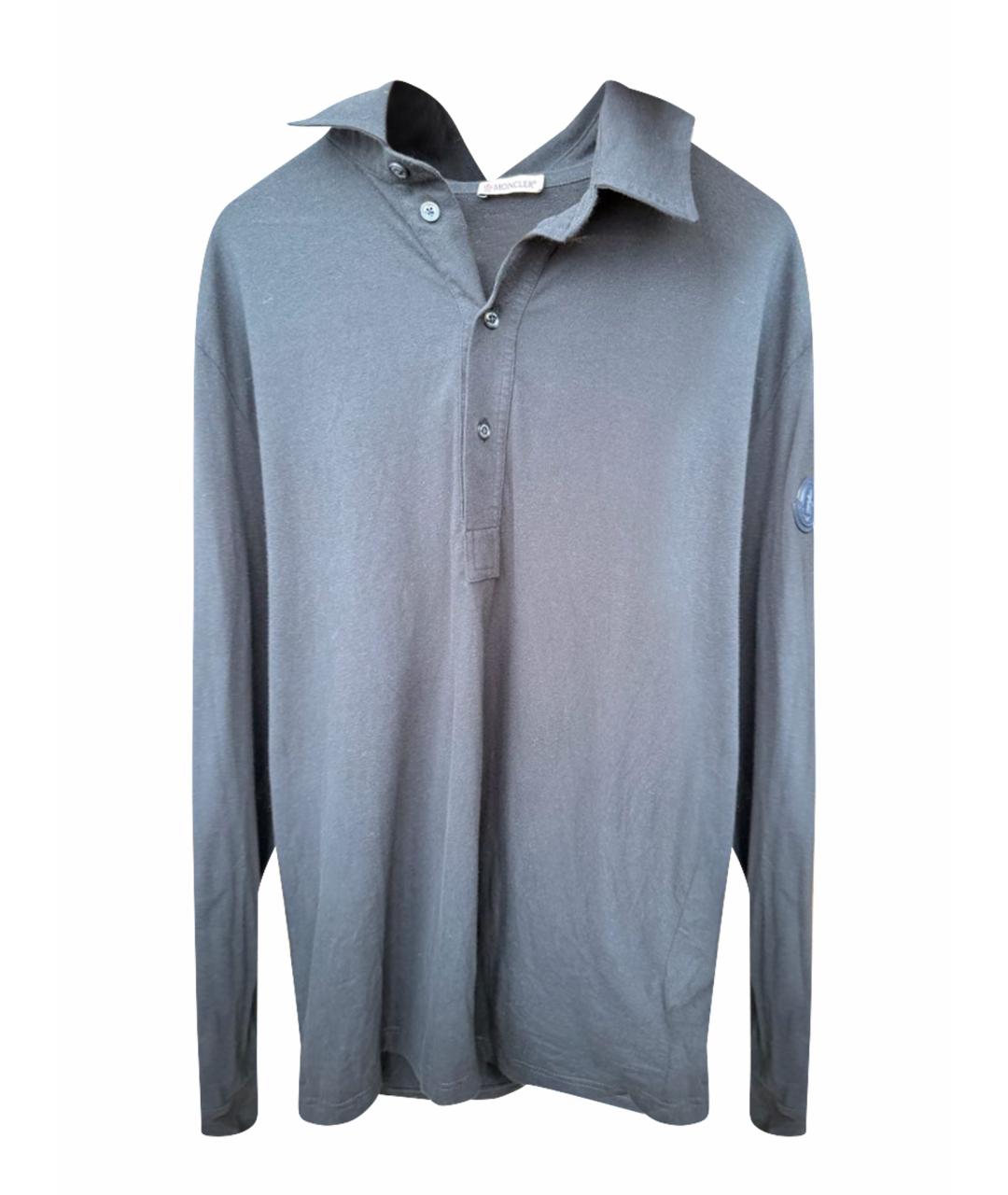 MONCLER Темно-синяя хлопковая классическая рубашка, фото 1