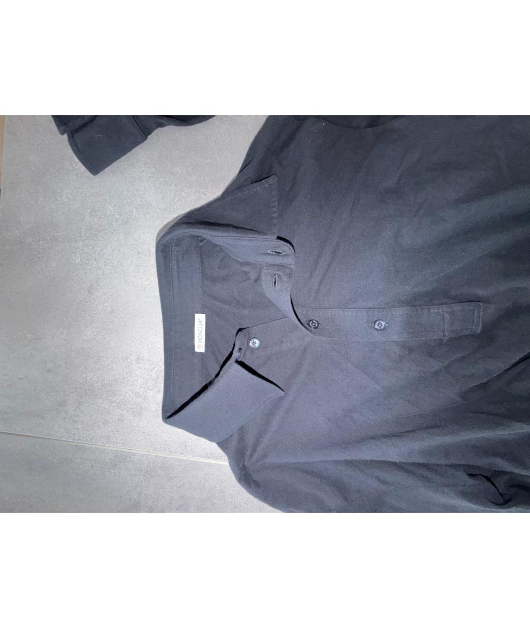 MONCLER Темно-синяя хлопковая классическая рубашка, фото 3