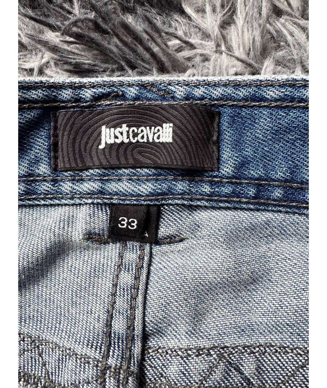 JUST CAVALLI Голубые хлопковые джинсы скинни, фото 5