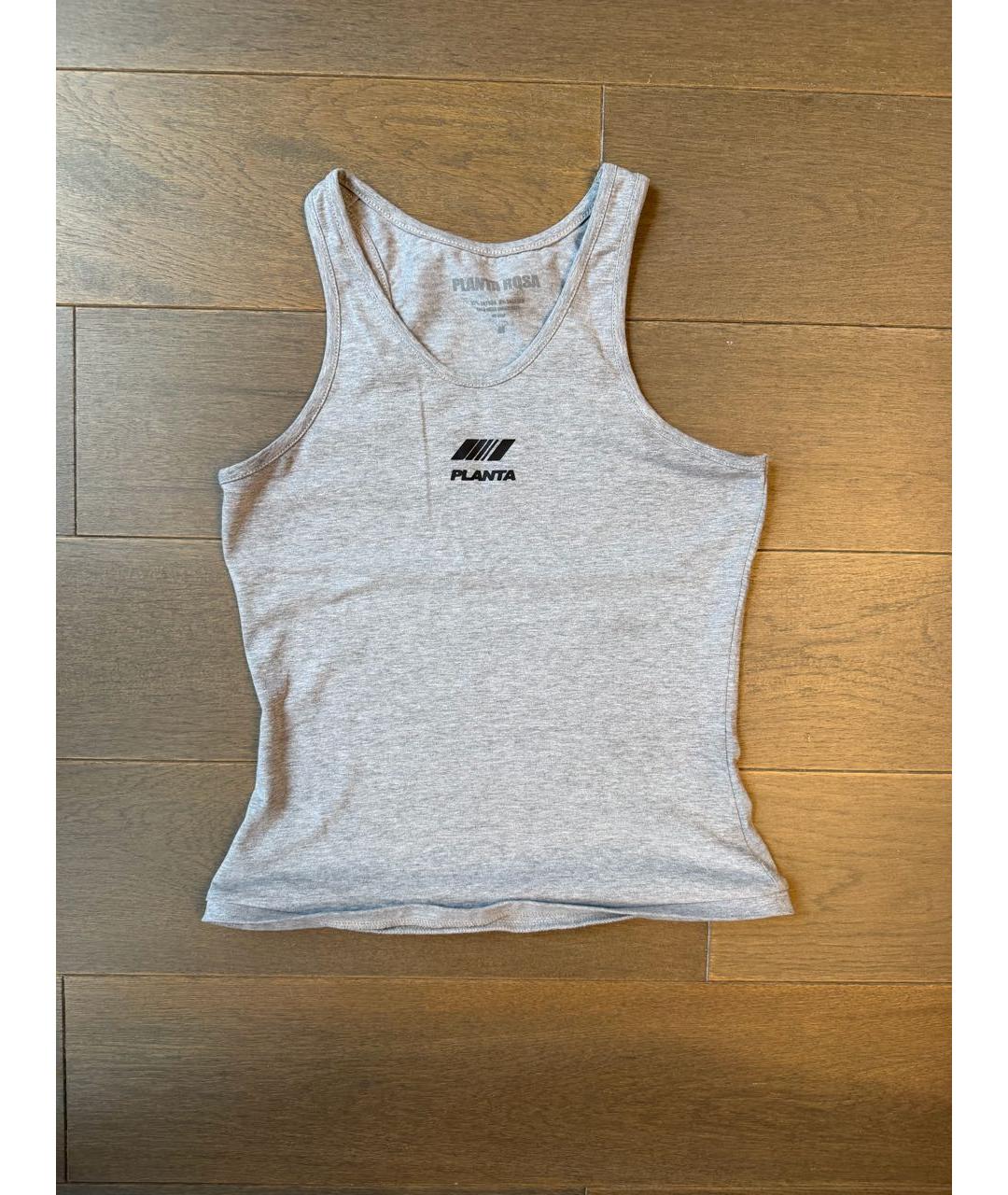 PLANTA ROSA Антрацитовая хлопковая майка, фото 5
