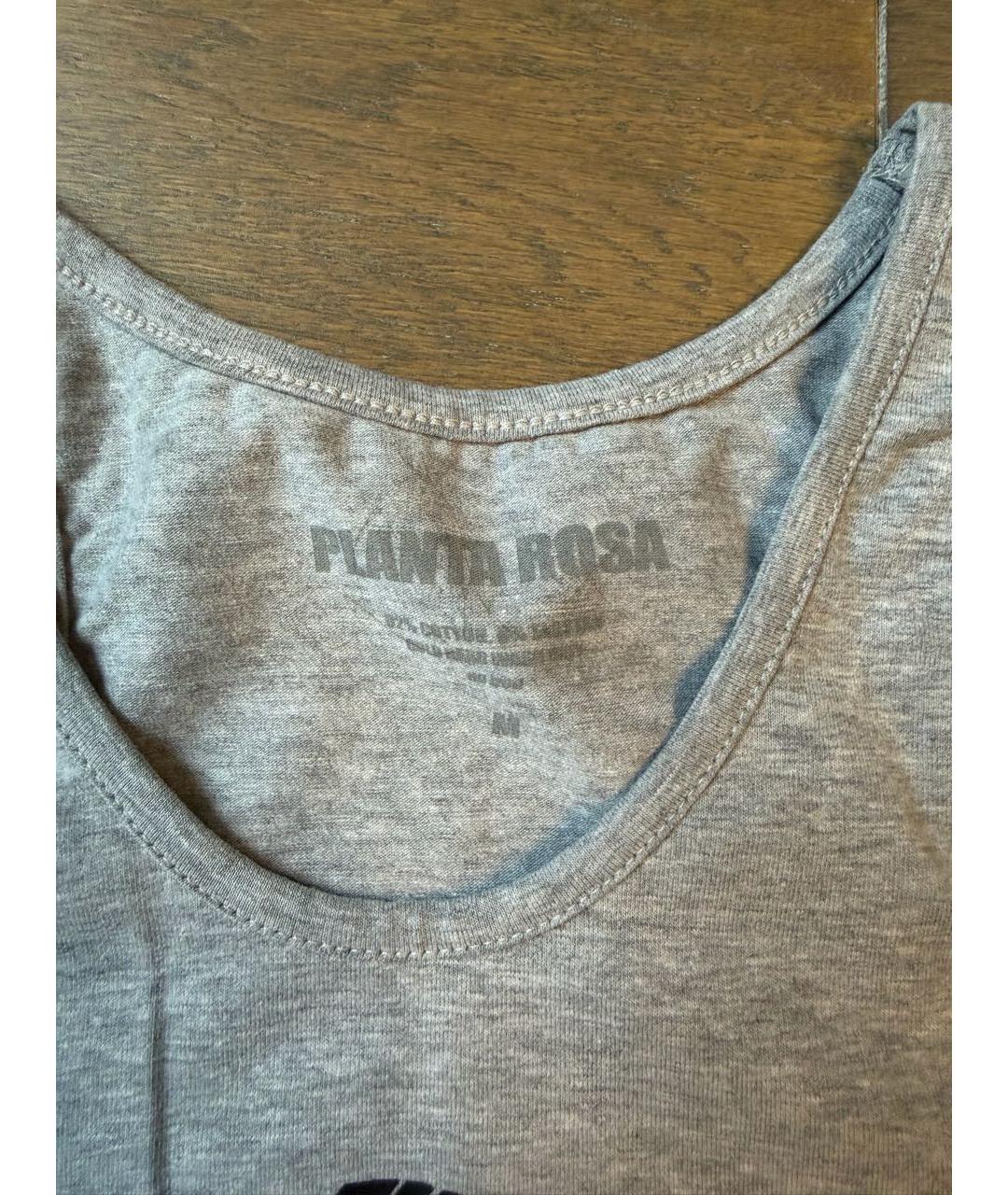 PLANTA ROSA Антрацитовая хлопковая майка, фото 4