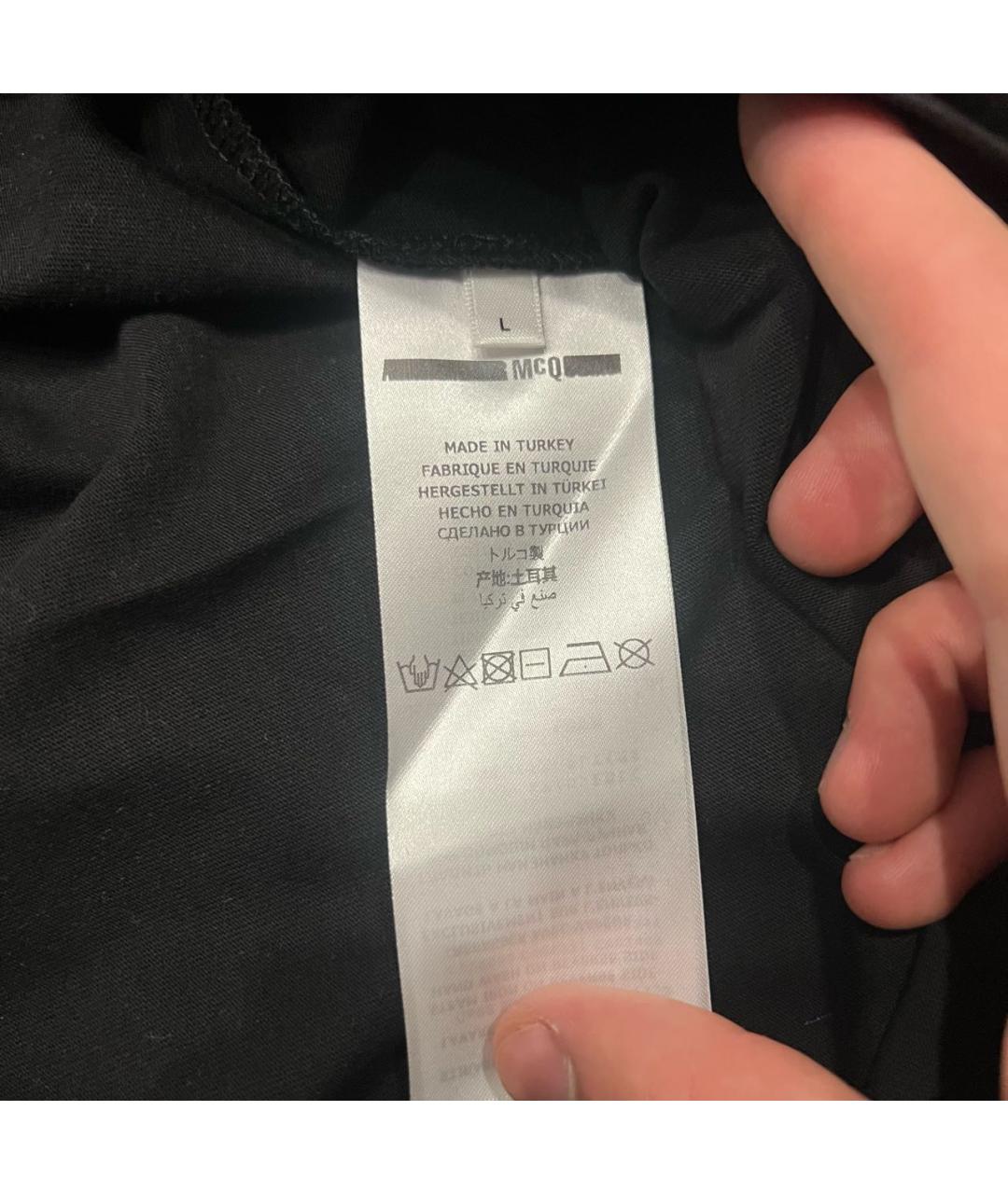 MCQ ALEXANDER MCQUEEN Черная хлопковая футболка, фото 5