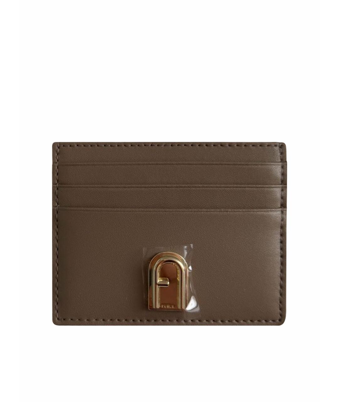 FURLA Бежевый кожаный кардхолдер, фото 1