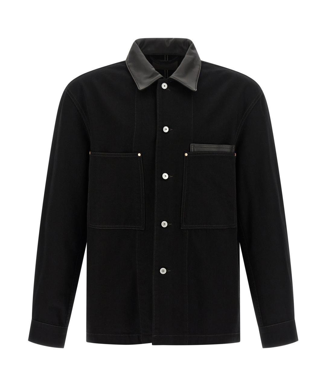 LEMAIRE Черная хлопковая кэжуал рубашка, фото 1